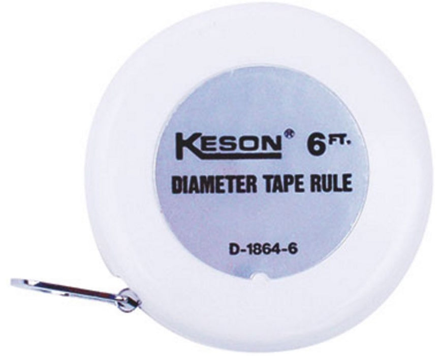 6 Feet White ABS Plastic Diameter Measuring Tape