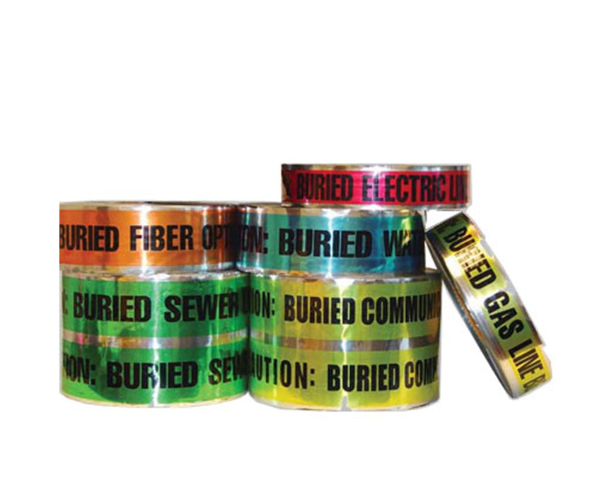Foil Underground Detectable Tape Caution Buried Sewer Line Below - 2" Wide