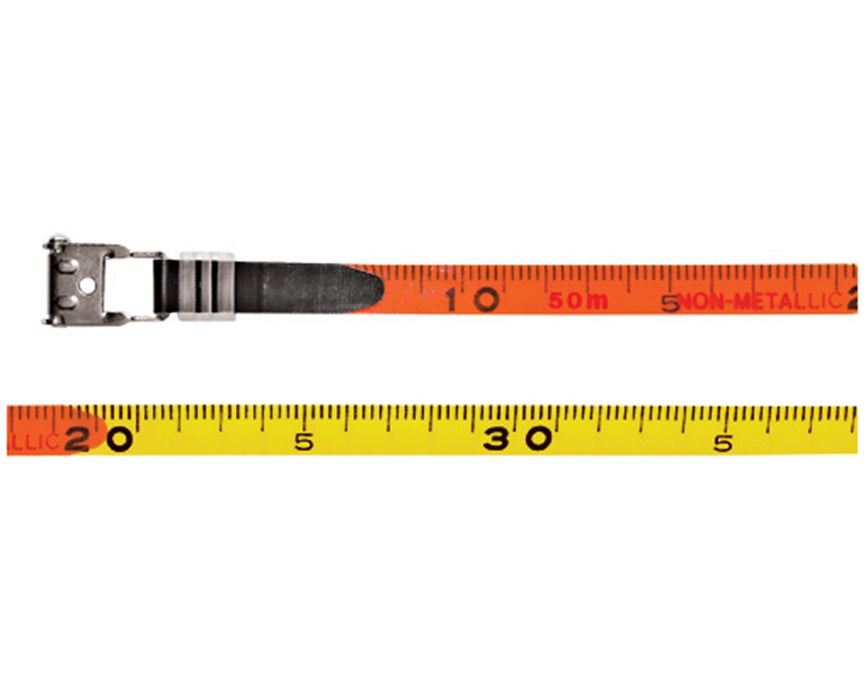OTR Fiberglass Measuring Tape (100') - ft., 1⁄10, 1⁄10 & Metric - 2 mm