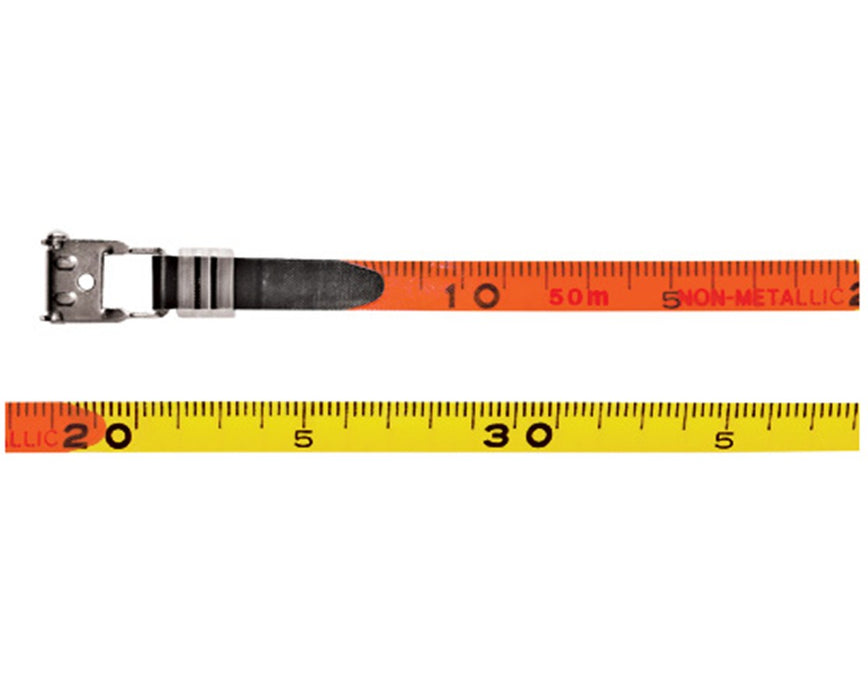 OTR Fibergalss Measuring Tape (200') - ft., 1⁄10, 1⁄100 & Metric - 2mm