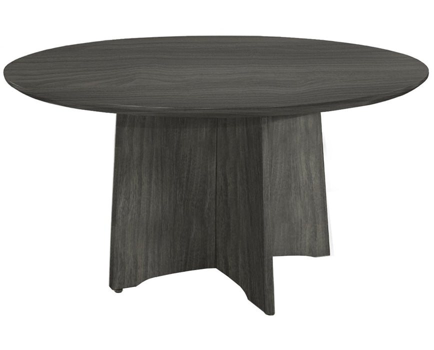 Medina Round Conference Table Gray Steel
