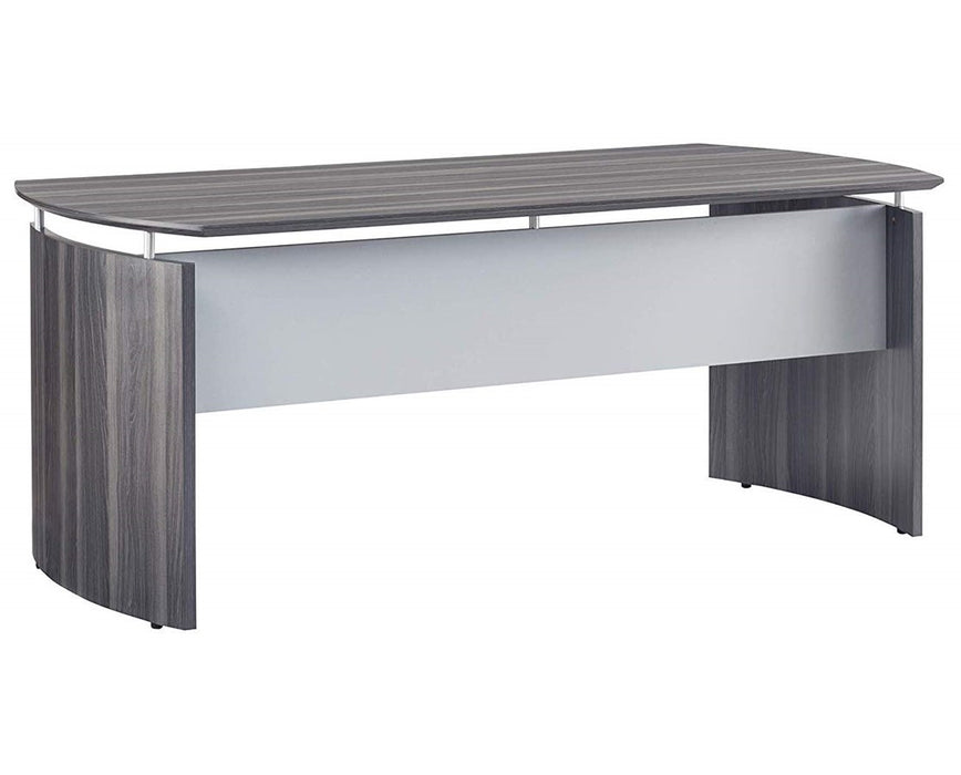 72"L x 36"W Medina Curved Desk Gray Steel