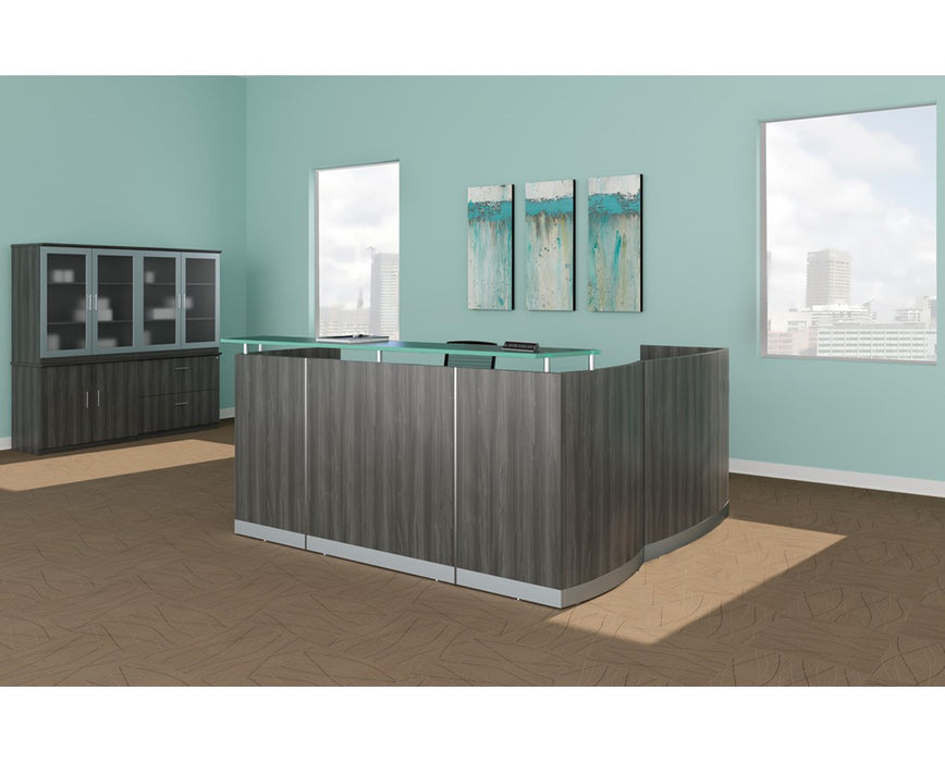 Medina Series Reception Station with Return and Pedestals
