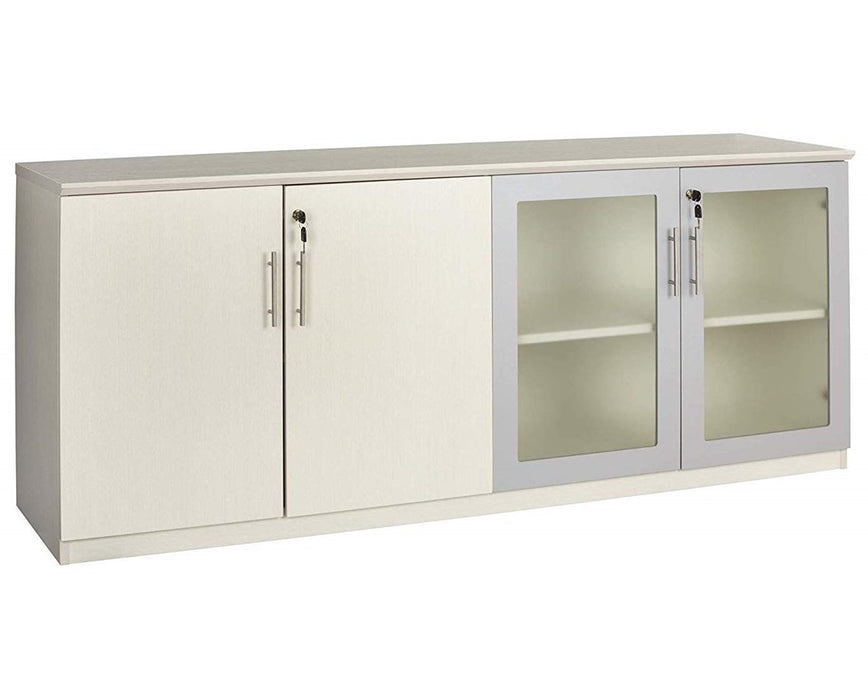 Medina Series Low Wall Cabinet with Glass and Wood Doors