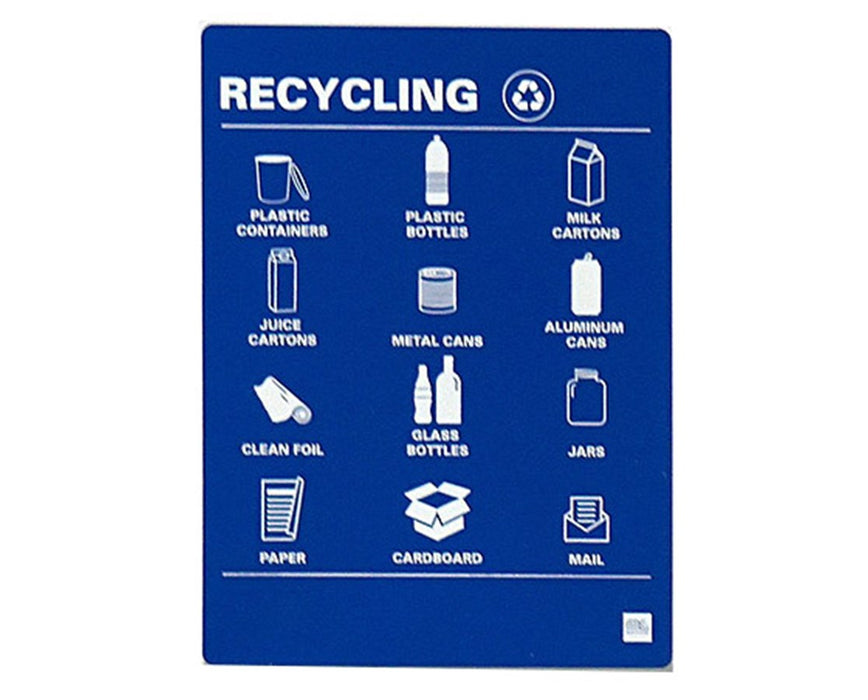 Sign Holder for Sotare & Valuta Garbage Cans w/ Vivid Blue Removable Magnetic Graphic