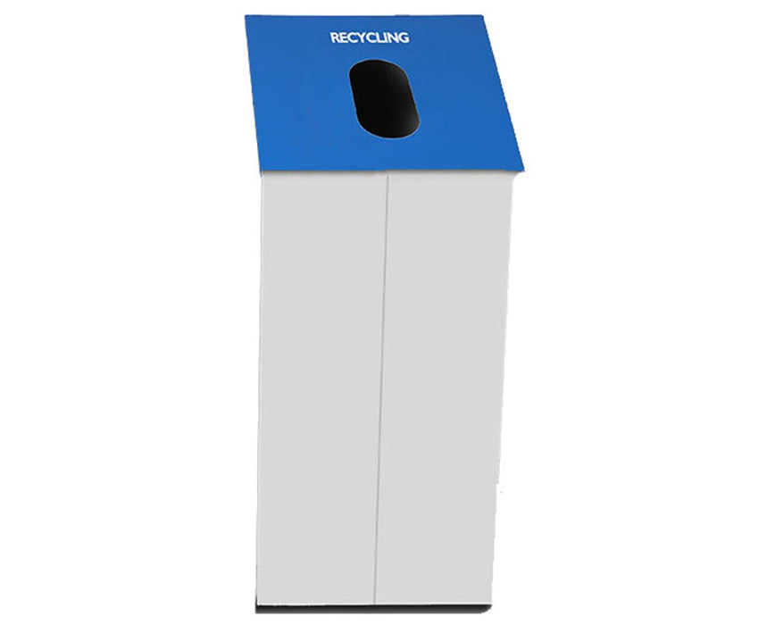 38 gal Slope Jr. Garbage Can w/ Single Top Opening - Recycling