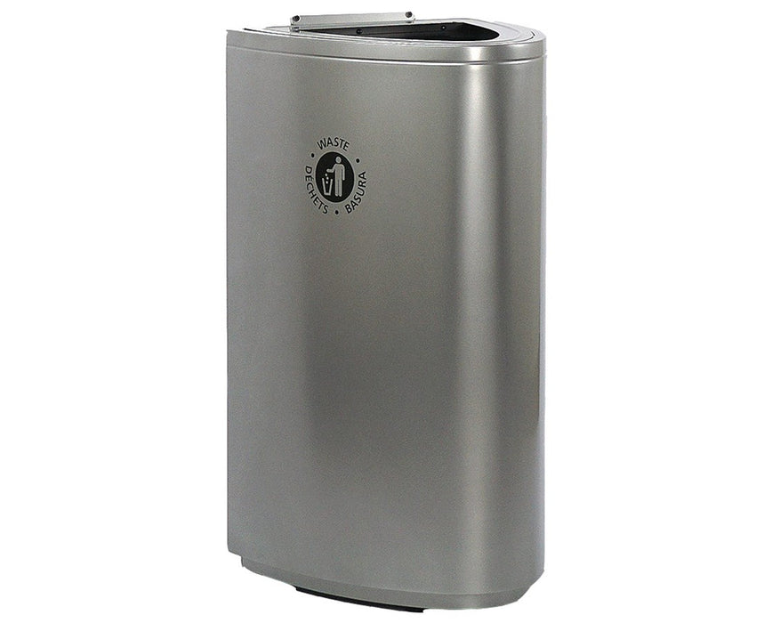 Half-Elliptical Sotare Garbage Can w/ Paper/Waste Double Top Opening