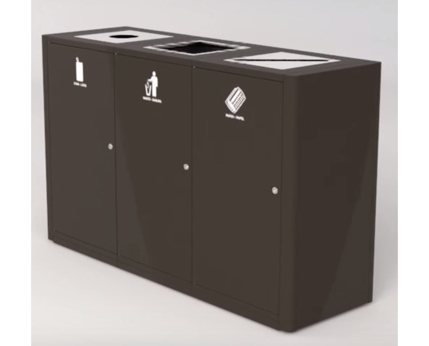Umea Triple Compartment Garbage Can
