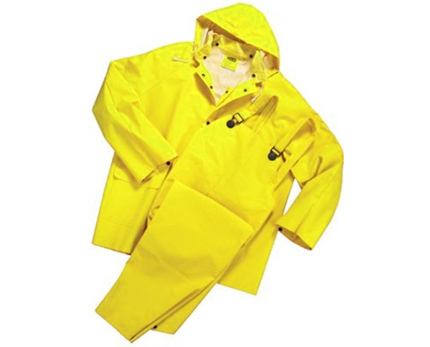3-Piece PVC / Polyester Rain Suit, Medium