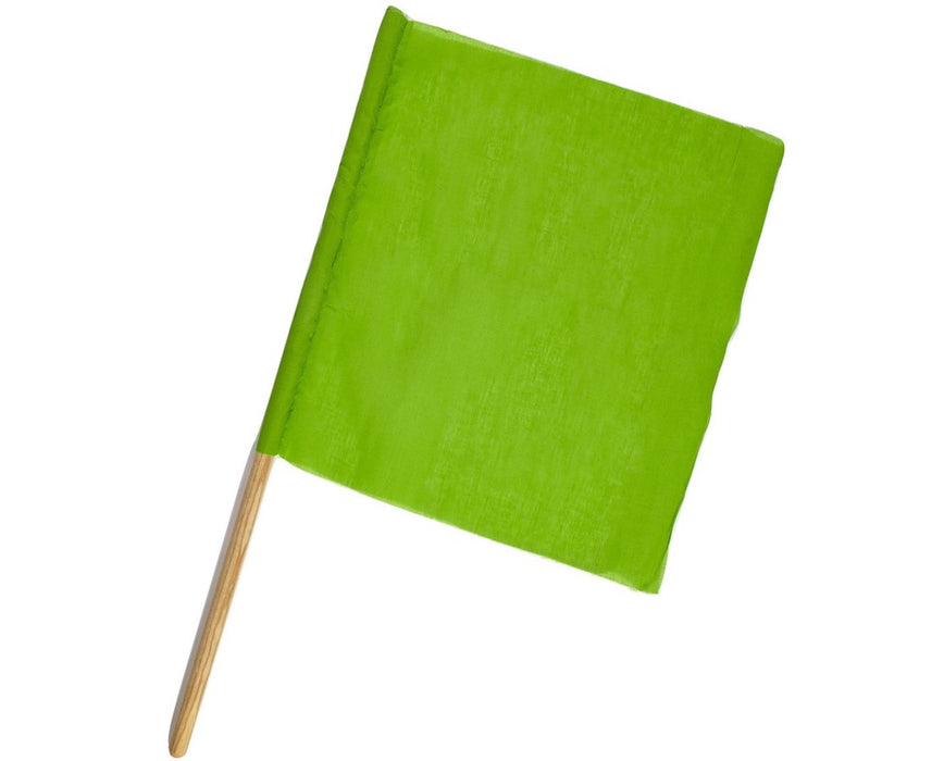 Cloth Signal Flag, 18"L x 18"W x 24"H, Green (10/Box)