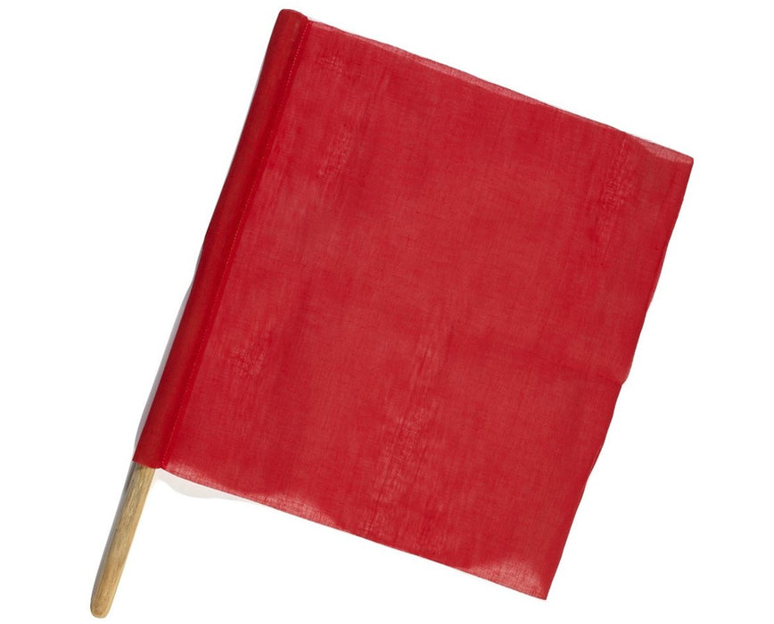 Cloth Signal Flag, 18"L x 18"W x 24"H, Red (10/Box)