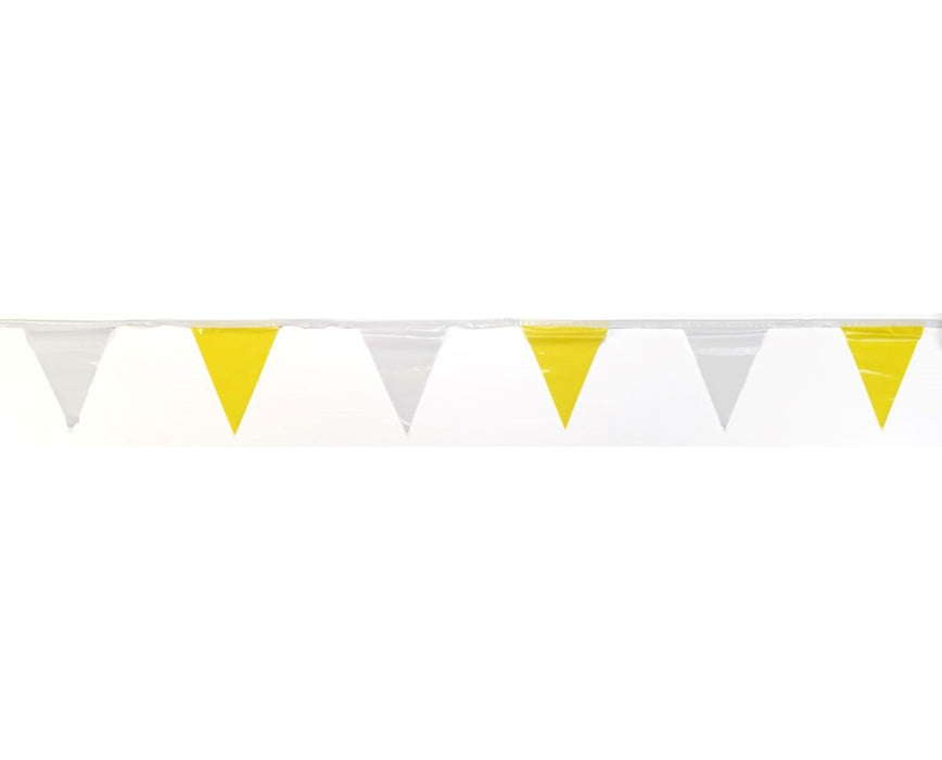 Pennant Flags (10 Per Box), Yellow / White