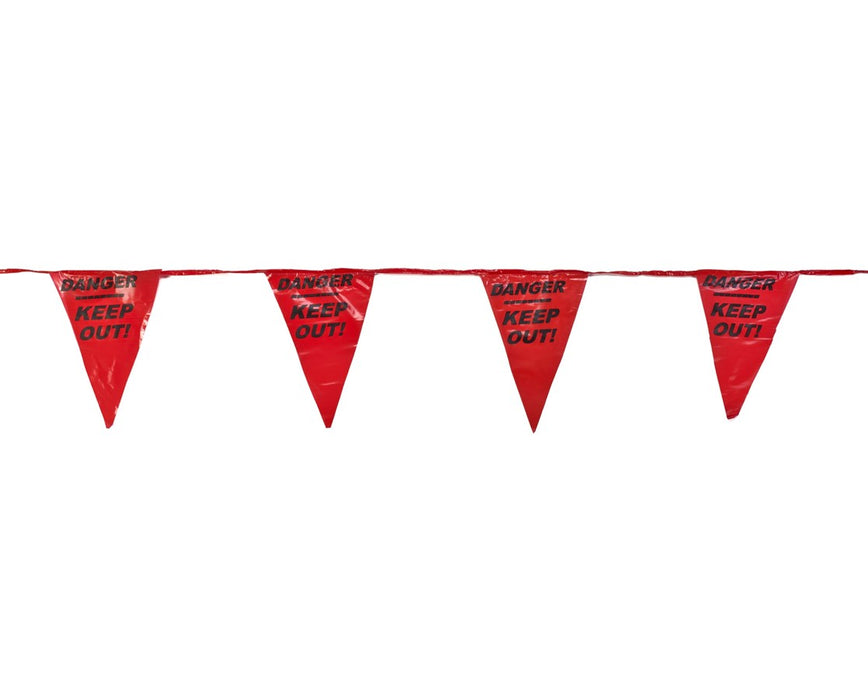 Pennant Flags with “Danger Do Not Enter" Legends, Red