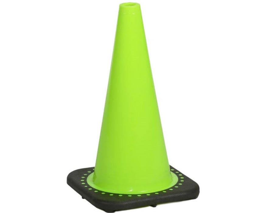 18"H Lime Traffic Cone (no reflective stripe)