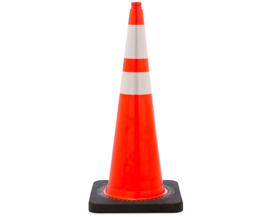 36" Orange Highway Traffic Cone 10 lbs, With Reflective