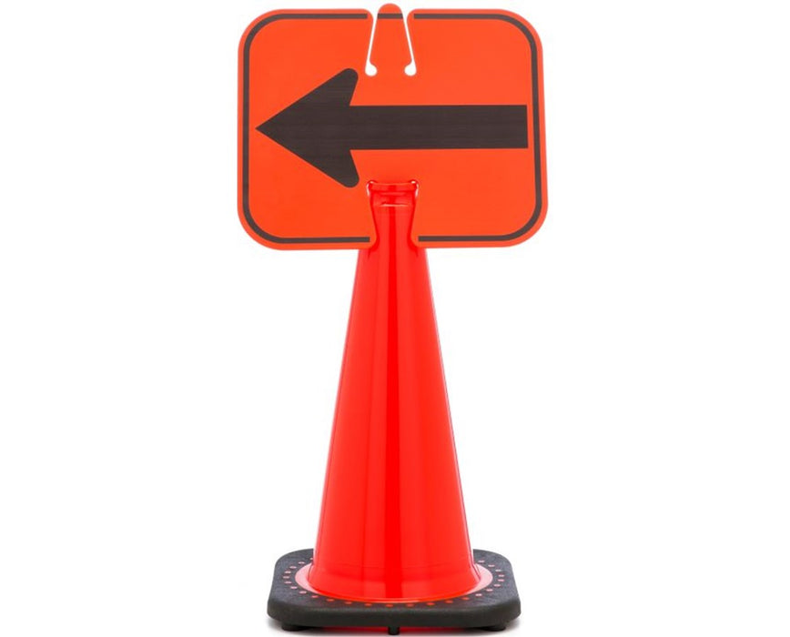 Traffic Cone Sign, Left Arrow