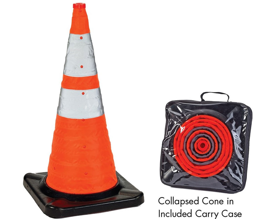 Collapsible Traffic Cone with Rubber Base