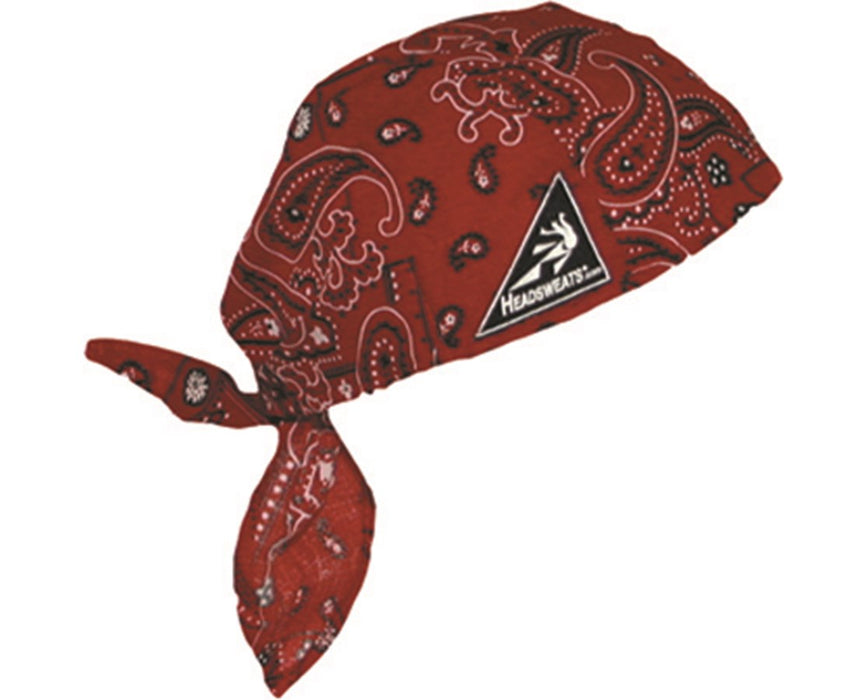 Cotton Wrap Headwear, Red Paisley Design