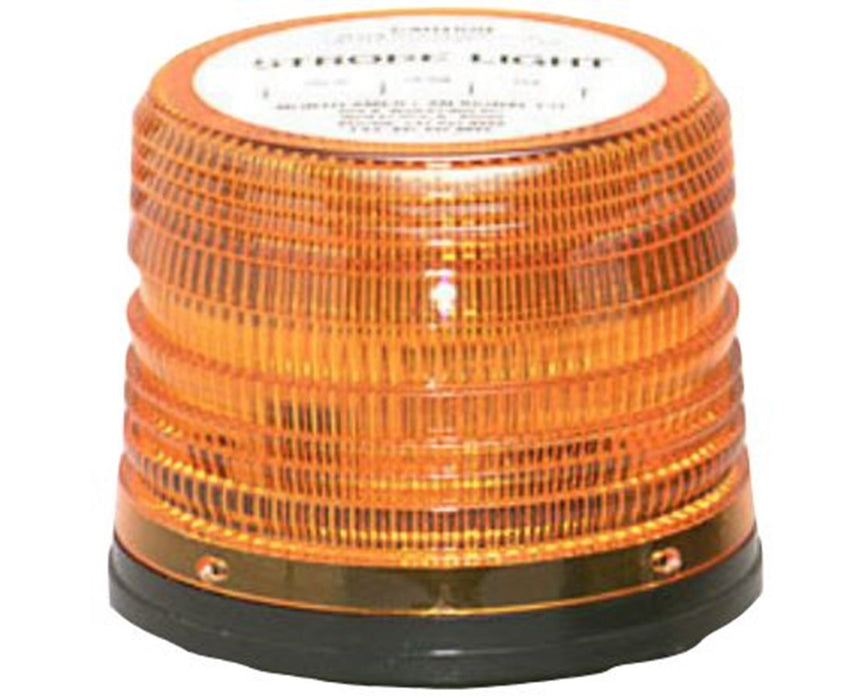 625 Series Strobe Warning Light 12/24V 6" Lens Quad Flash, Permanent Mount w/ Flange Base