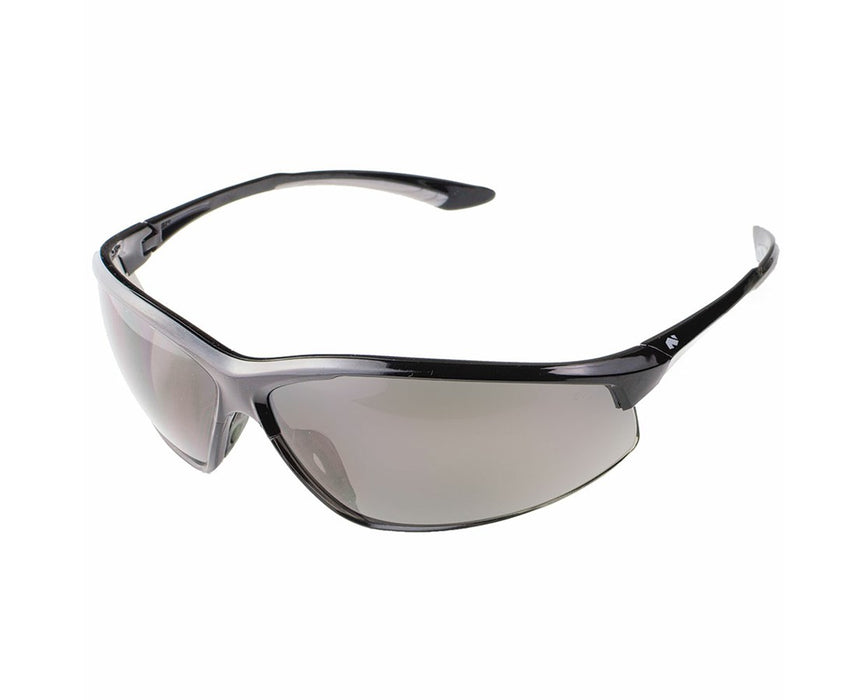Safety Glasses - Hinge Black Frame, Smoke Lens