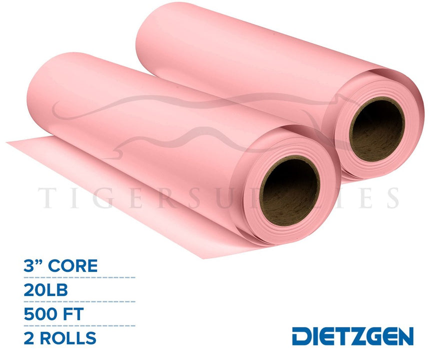 Pink Tinted Engineering Bond Paper, 20lb, 3" Core, 30" W x 500' L (2 Rolls)