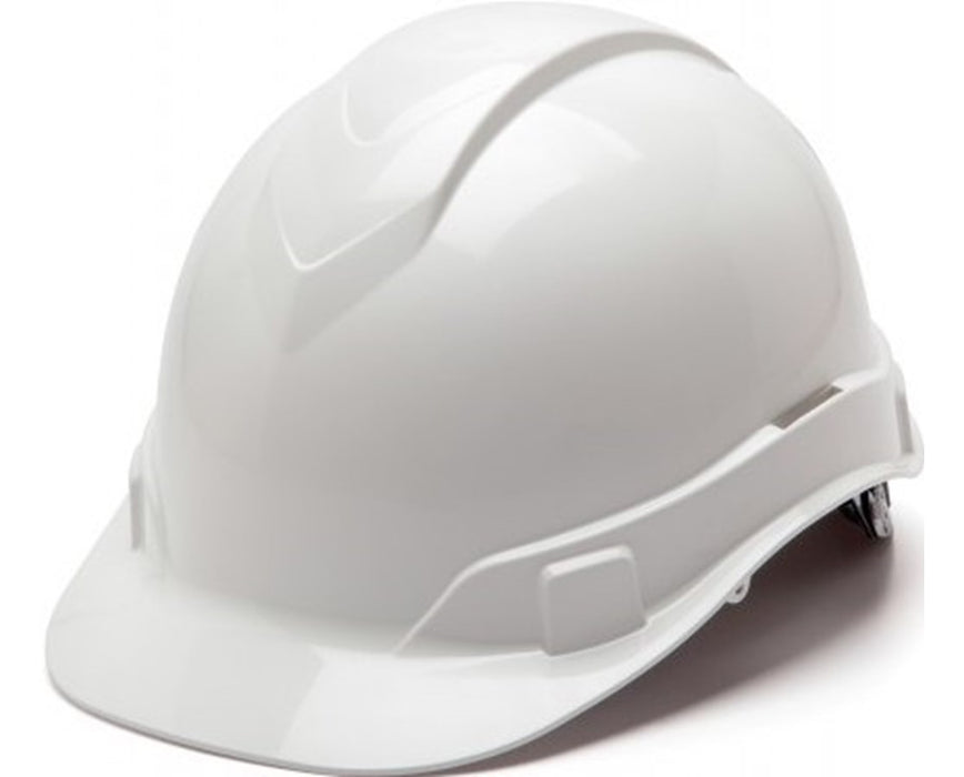 Ridgeline Cap Style Hard Hat White w/ 4 Point Ratchet Suspension 1/ea