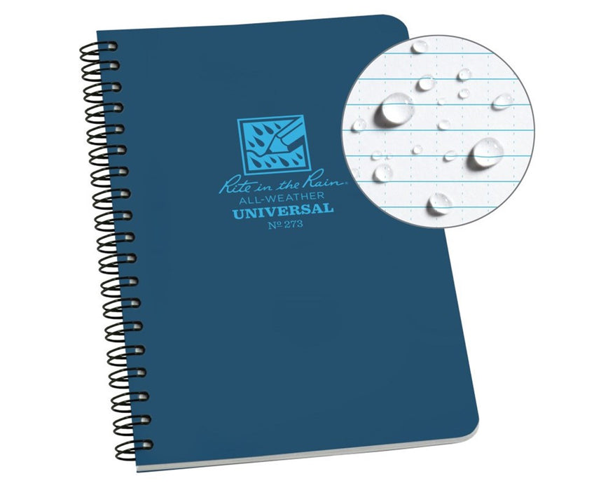 Side Spiral Universal Notebook Blue