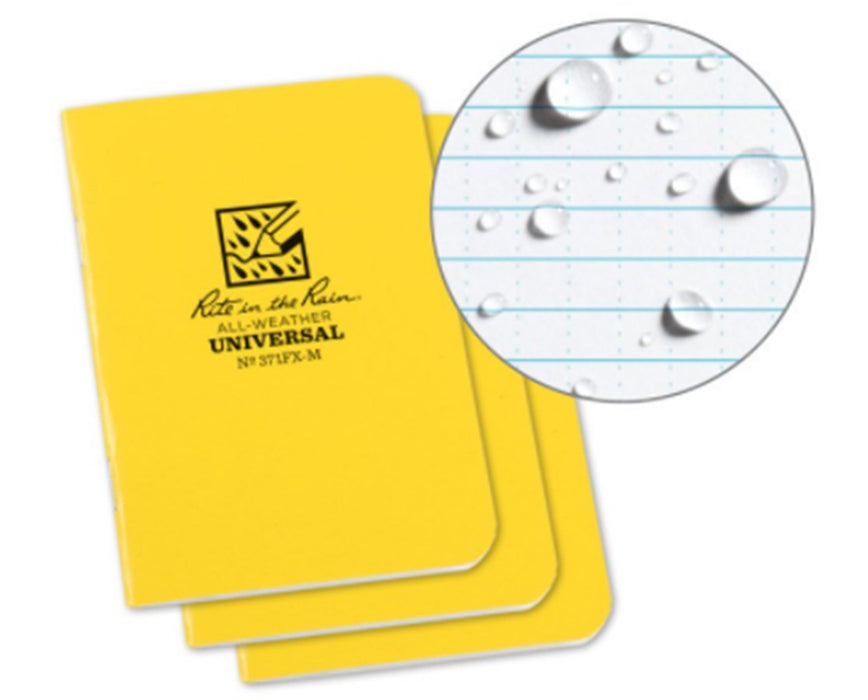 All-Weather Stapled Mini-Notebook (3-Pack) Yellow