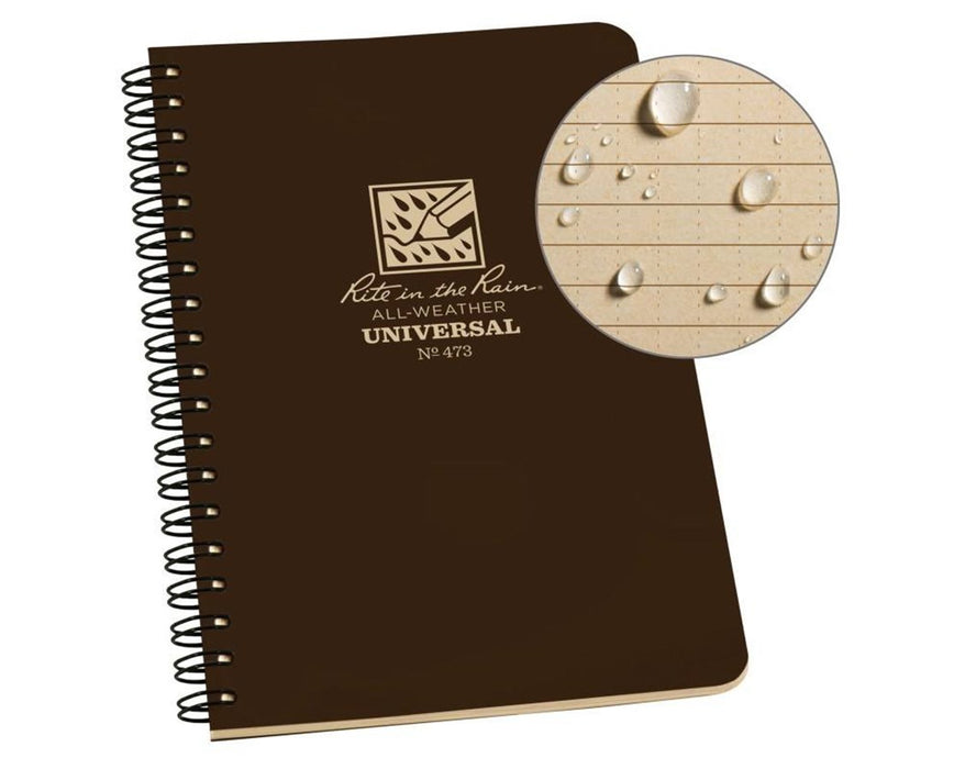 Side Spiral Universal Notebook Brown