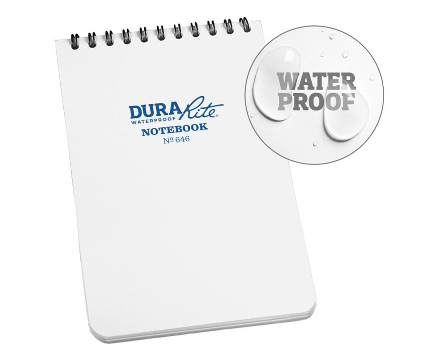Dura-Rite Waterproof Top Spiral Notebook 4" x 6"