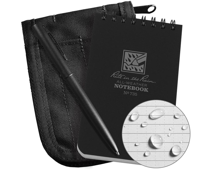 Top-Spiral Universal Pocket Notebook Kit 3" x 5" Black