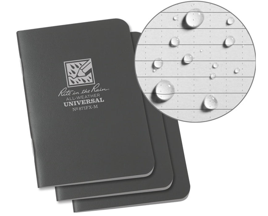 All-Weather Stapled Mini-Notebook (3-Pack) Gray