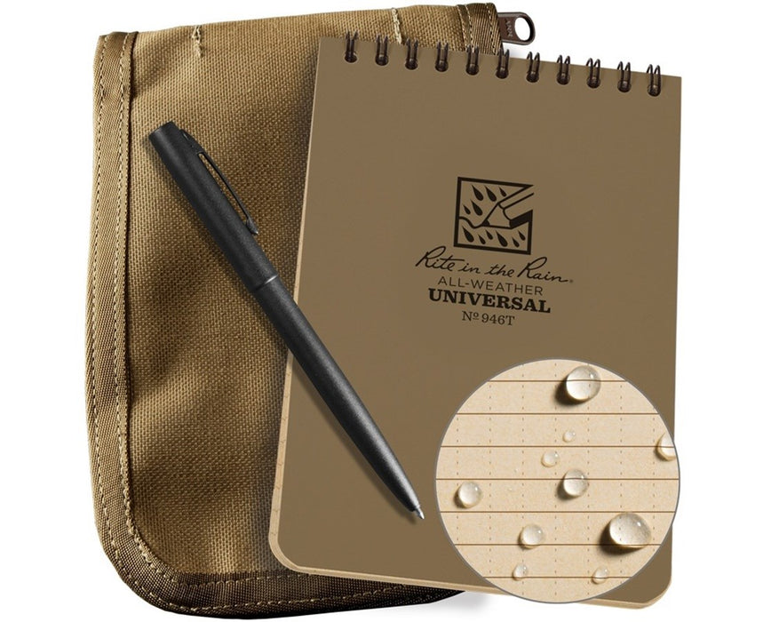Top-Spiral Universal Pocket Notebook Kit 4" x 6" Tan