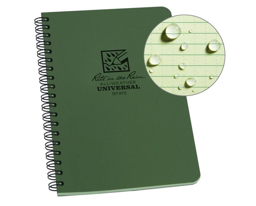 Side Spiral Universal Notebook Green