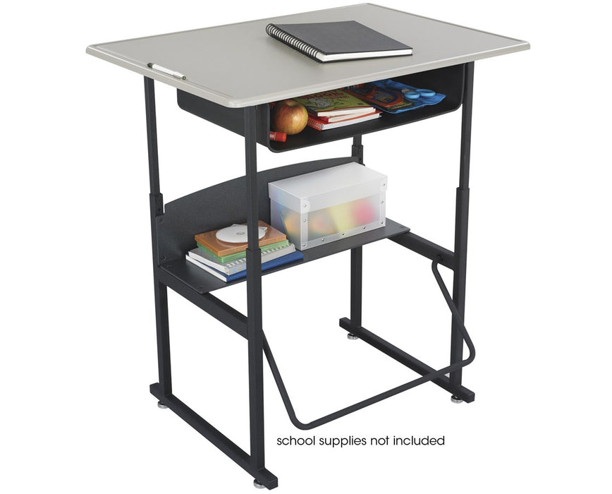 AlphaBetter Adjustable-Height Stand-Up Desk 36"W x 24"D Standard Top w/ Book Box