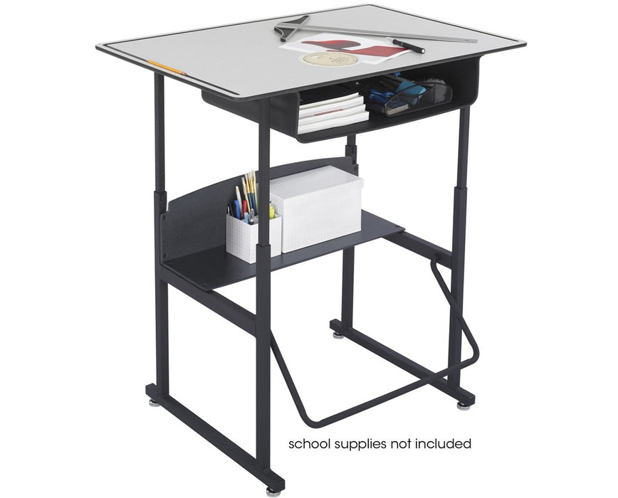 AlphaBetter Adjustable-Height Stand-Up Desk 36"W x 24"D Premium Top w/ Book Box