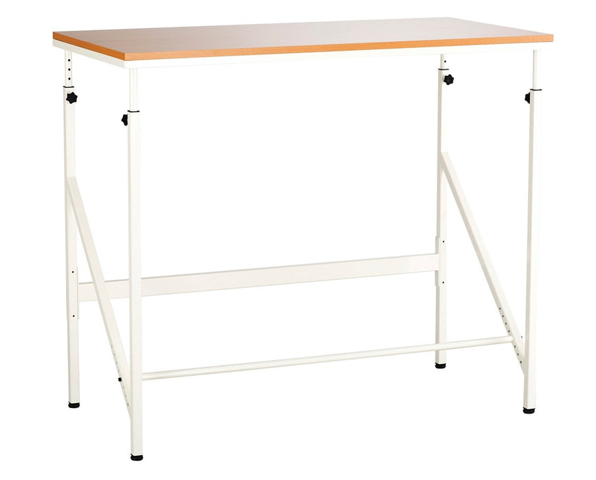 Elevate Standing-Height Desk Beech Top and Cream Base