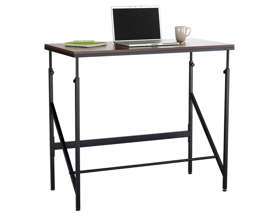 Elevate Standing-Height Desk Walnut Top and Black Base