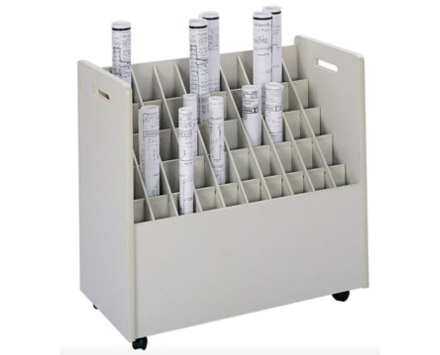 Blueprint Storage Mobile Roll File - 50 Compartments  w/ Handles