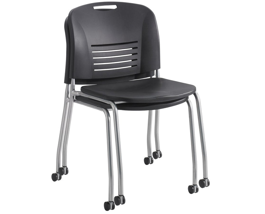 Vy Straight Leg Chair with Casters (Qty. 2) Black