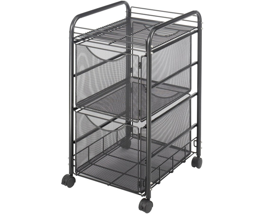 Onyx Mesh File Cart with 2 Standard Drawers