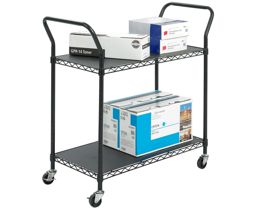 Wire Utility Cart with 2 Shelves