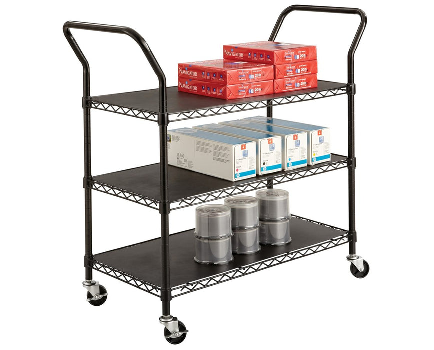 Wire Utility Cart with 3 Shelves