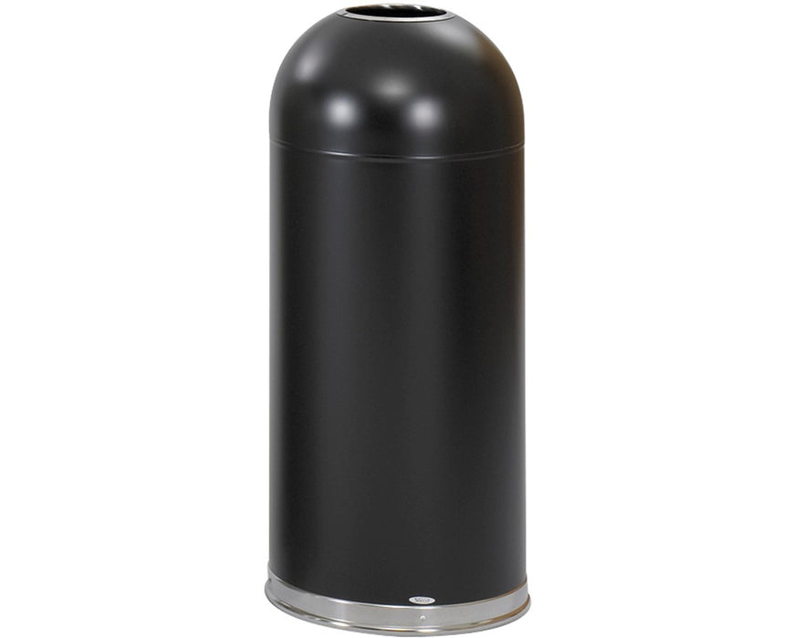 Open Top Dome Trash Can Black