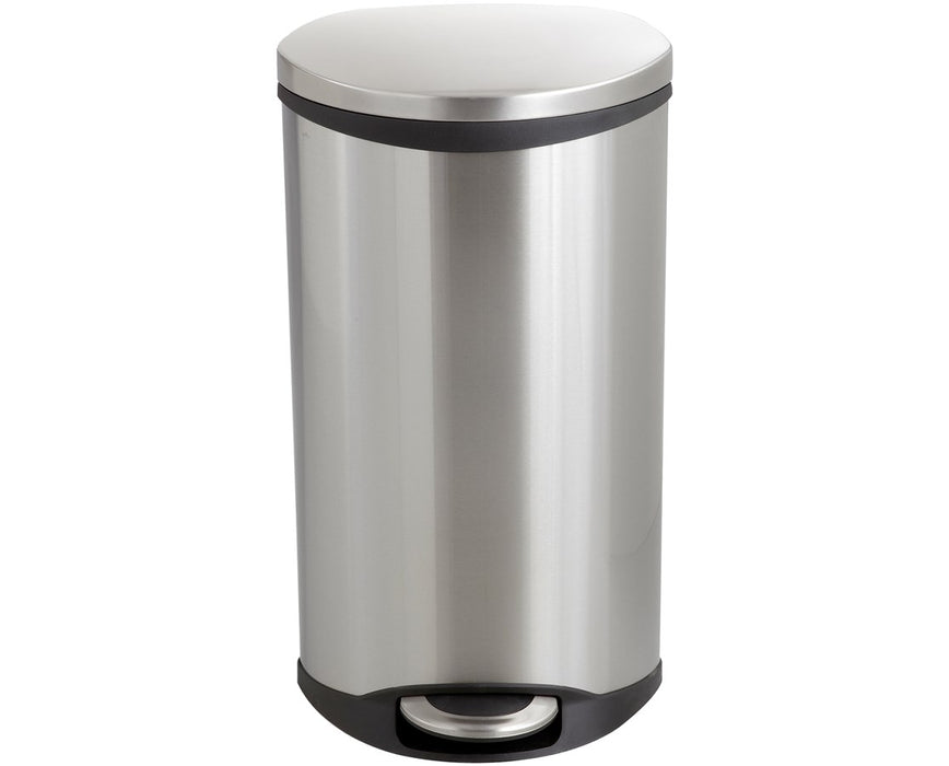 7.5-Gallon Ellipse Step-On Trash Can Stainless Steel