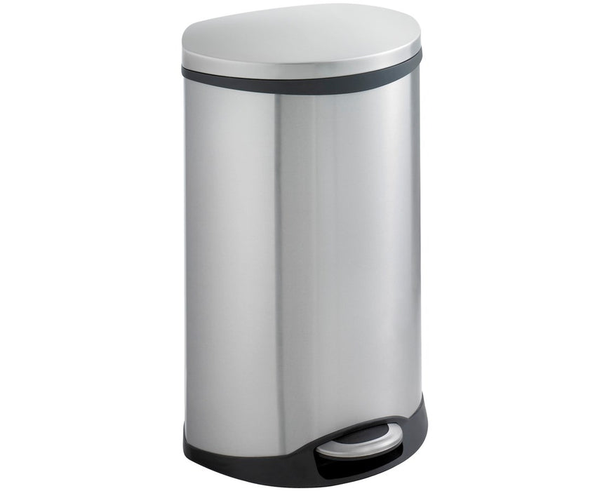 12.5-Gallon Ellipse Step-On Trash Can Stainless Steel