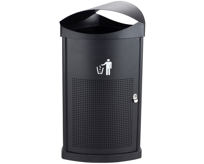 Nook Indoor/Outdoor Trash Can with Black Perforated Panels