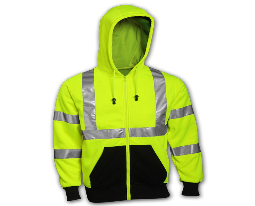 Class 3 Hooded High Visibility Sweat-shirt - Small