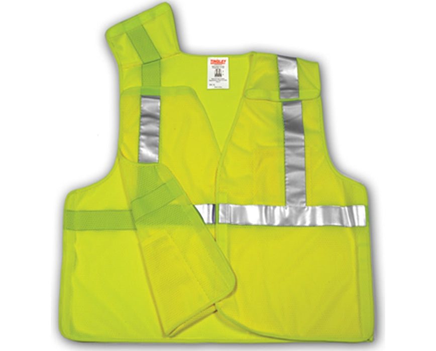 ANSI 107 CLASS 2 SAFETY VESTS - Fluorescent Yellow-Green - Mesh - 2" Reflective Tape - 5 Pt Breakaway L-XL