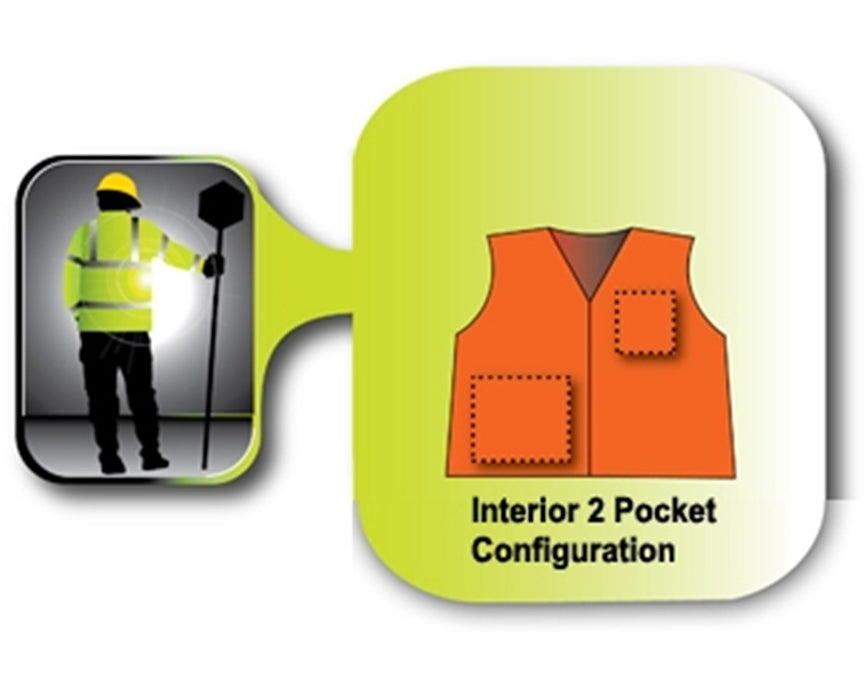 ANSI 107 CLASS 2 SAFETY VESTS - Fluorescent Orange-Red Mesh - 2" Reflective Tape- Hook&Loop Closure